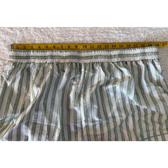 Princess Polly Striped Pajama Shorts Set Size 16 Green and White - Picture 10 of 11